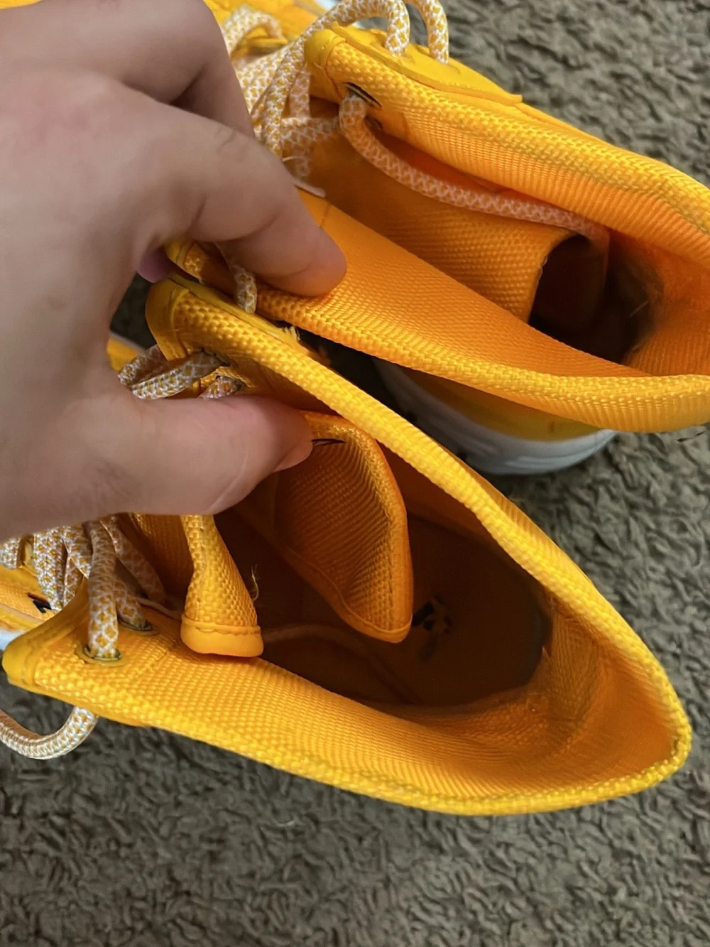 FILA Men's Yellow High-Top Boat Shoes with White Sole